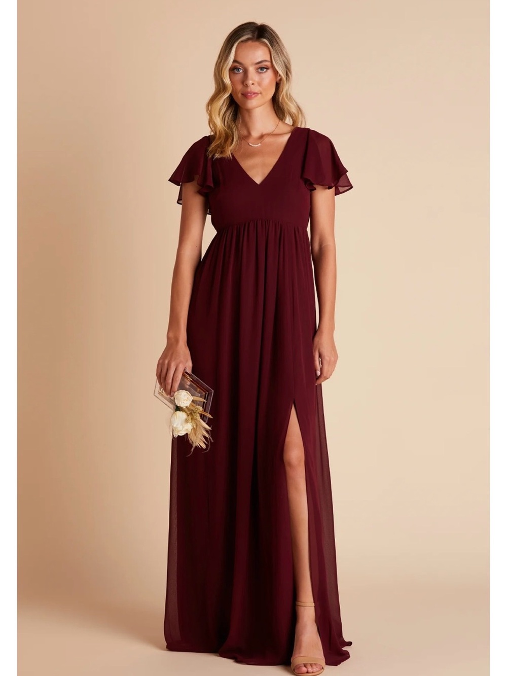 Birdy Grey Hannah Empire Chiffon Dress in Cabernet ❤️